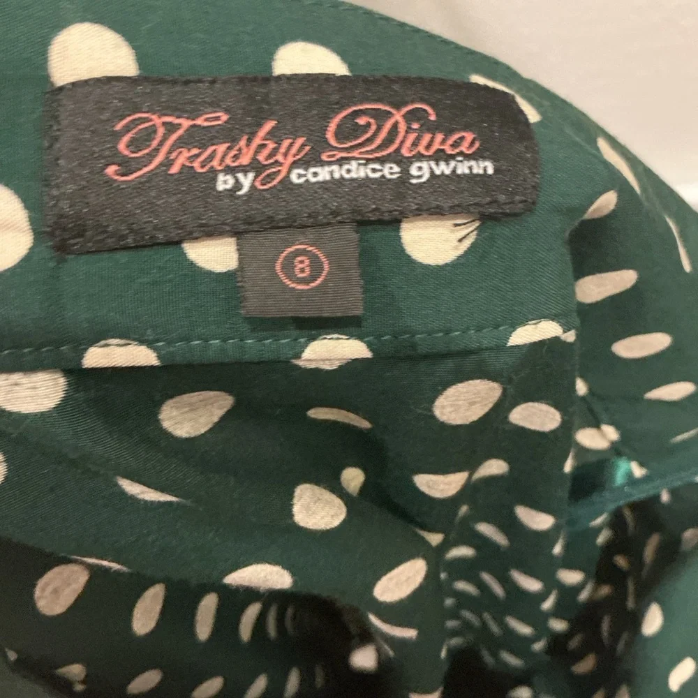 Trashy Diva Green Polka Dot Skirt Size 8 - Picture 3 of 4